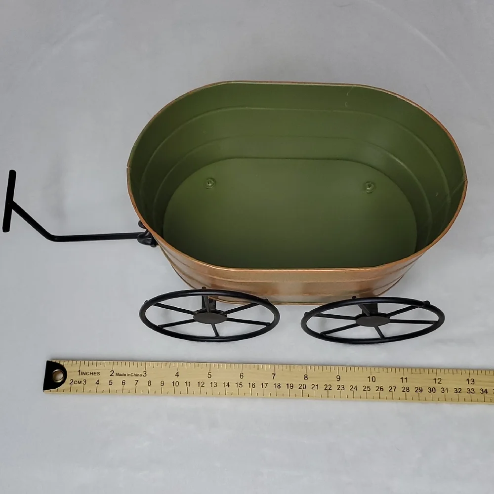 Metal Wagon Planter Decoration Centerpiece Home Decor